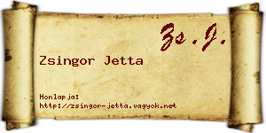 Zsingor Jetta névjegykártya